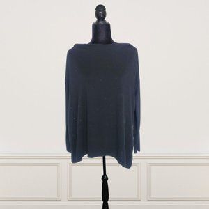 Black Batwing Long Sleeves w/ White Back Accent